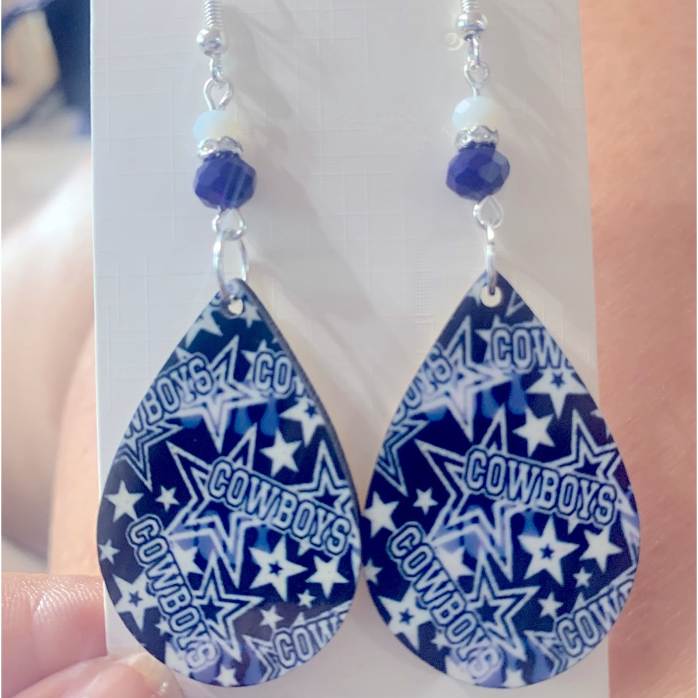 - Super cute Dallas Cowboys earrings